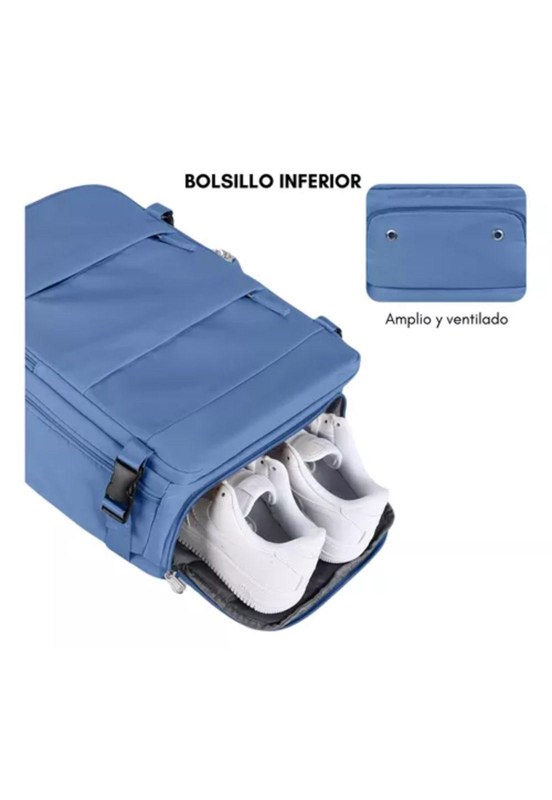 Mochila de viaje para avión, multifuncional, gran capacidad, 30 lts, color celeste-6
