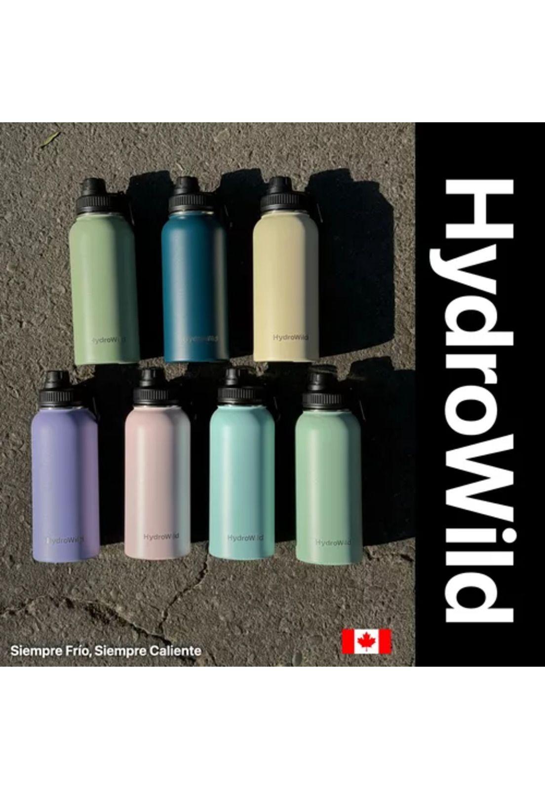 Botella térmica de 1 litro, inoxidable, Hydrowild, 1000 ml, con tapas, color celeste-2