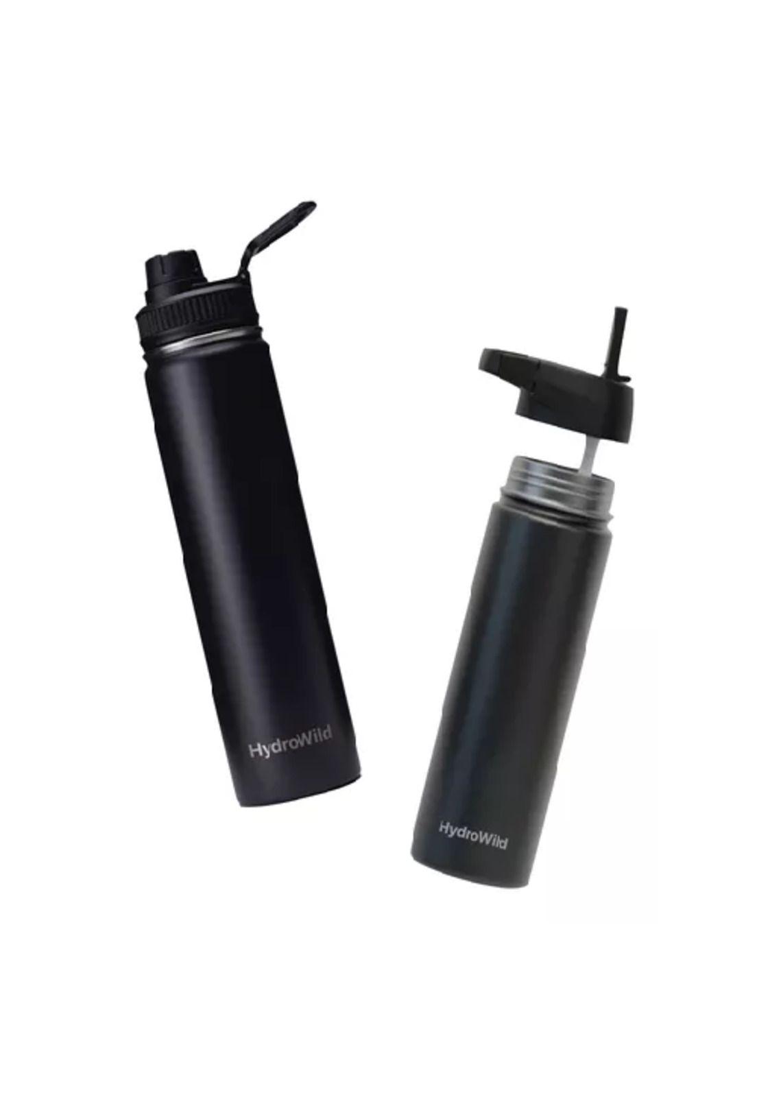 Botella térmica de 1 litro, inoxidable, Hydrowild, 1000 ml, con tapas, color celeste-3
