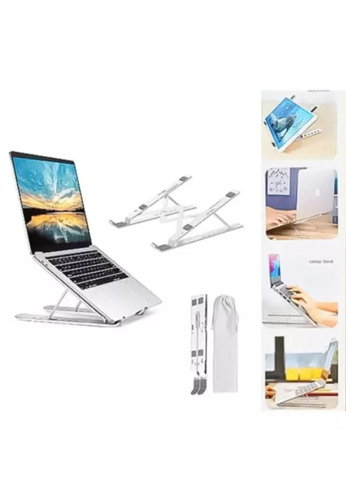 Soporte portátil notebook aluminio plegable 7 niveles plateado-4