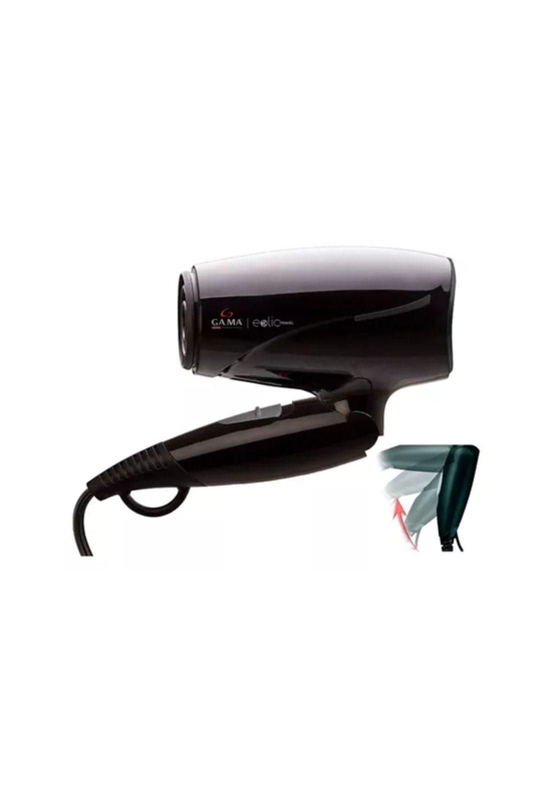 Secador Gama Eolic Travel Ion turmalina plegable compacto negro-3