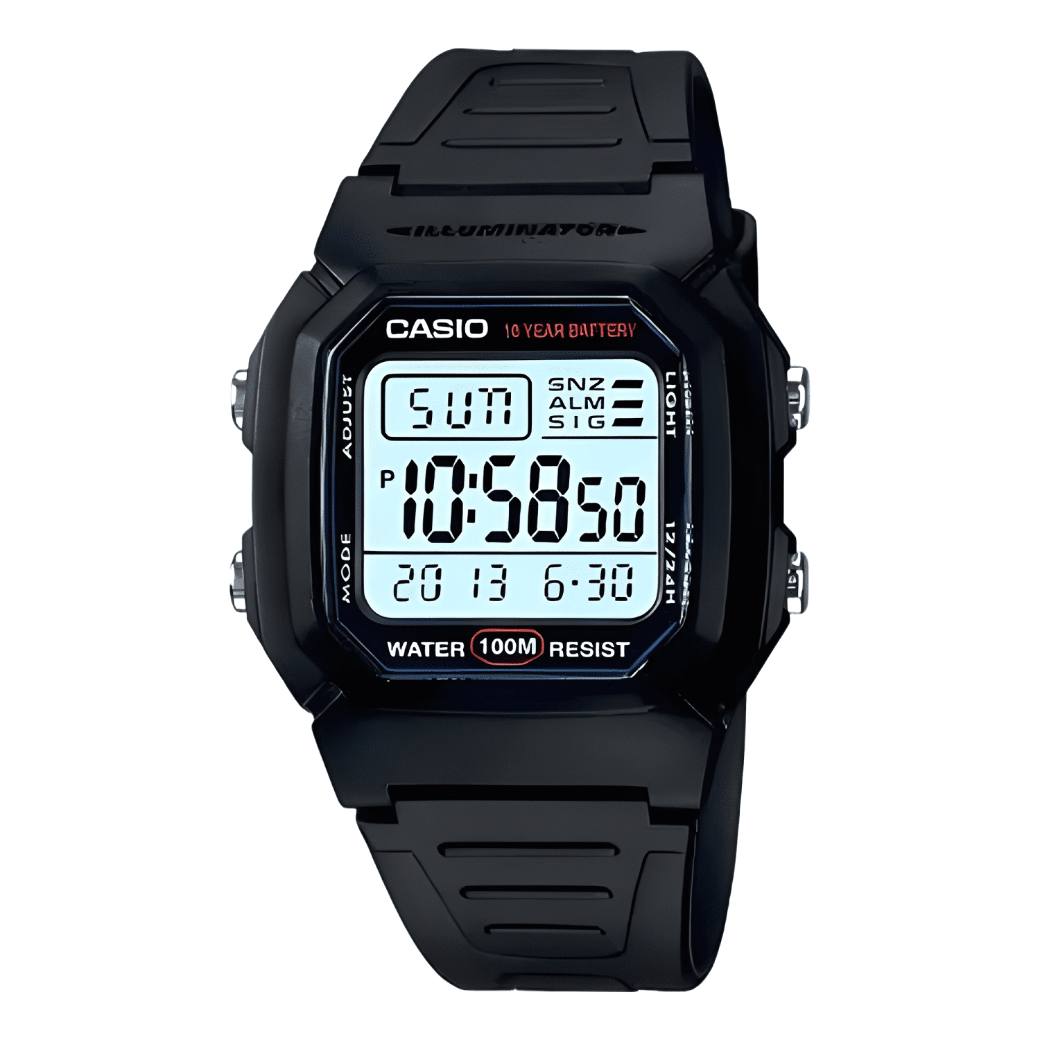 Reloj pulsera casio digital con correa de resina Negro-0