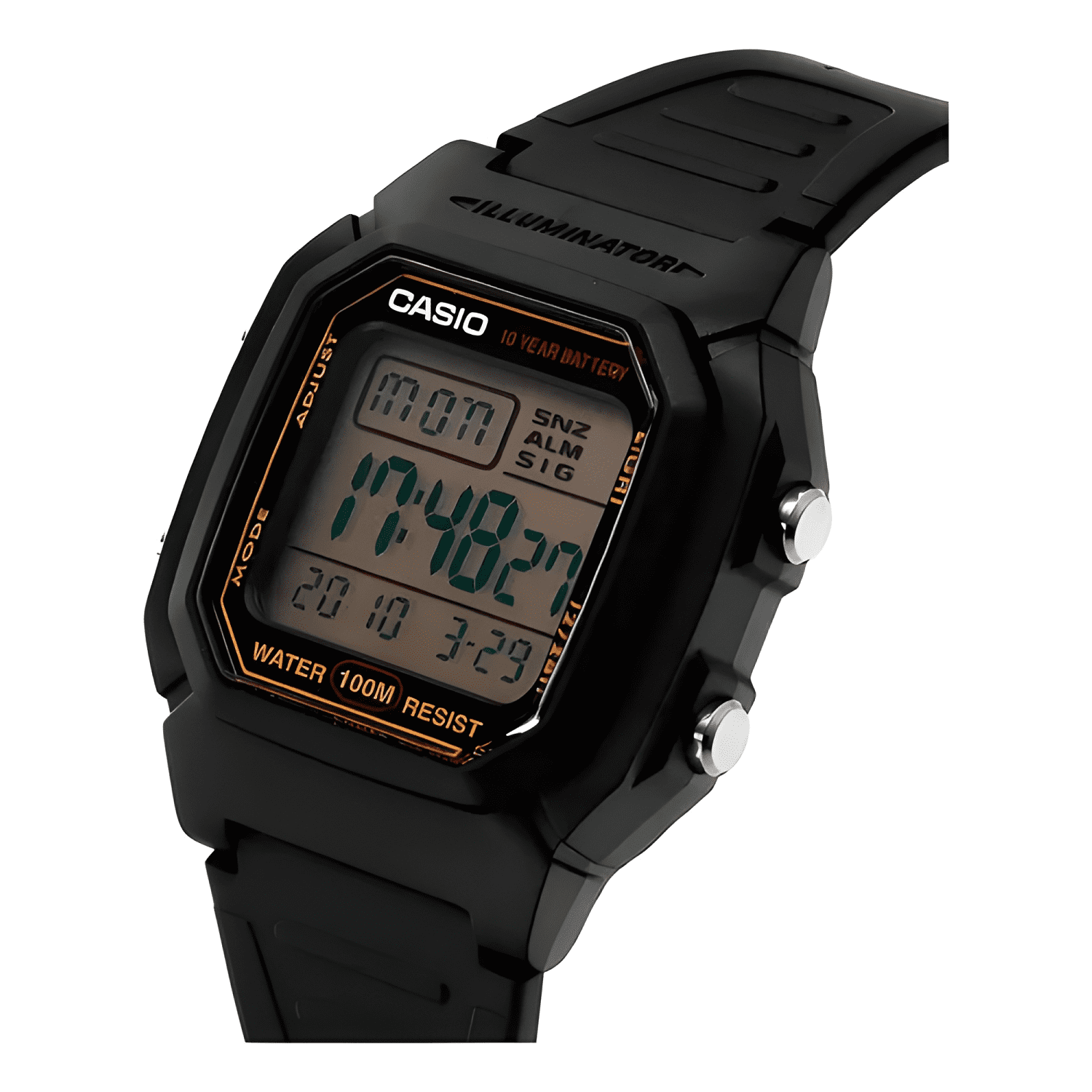 Reloj pulsera casio digital con correa de resina Negro-4