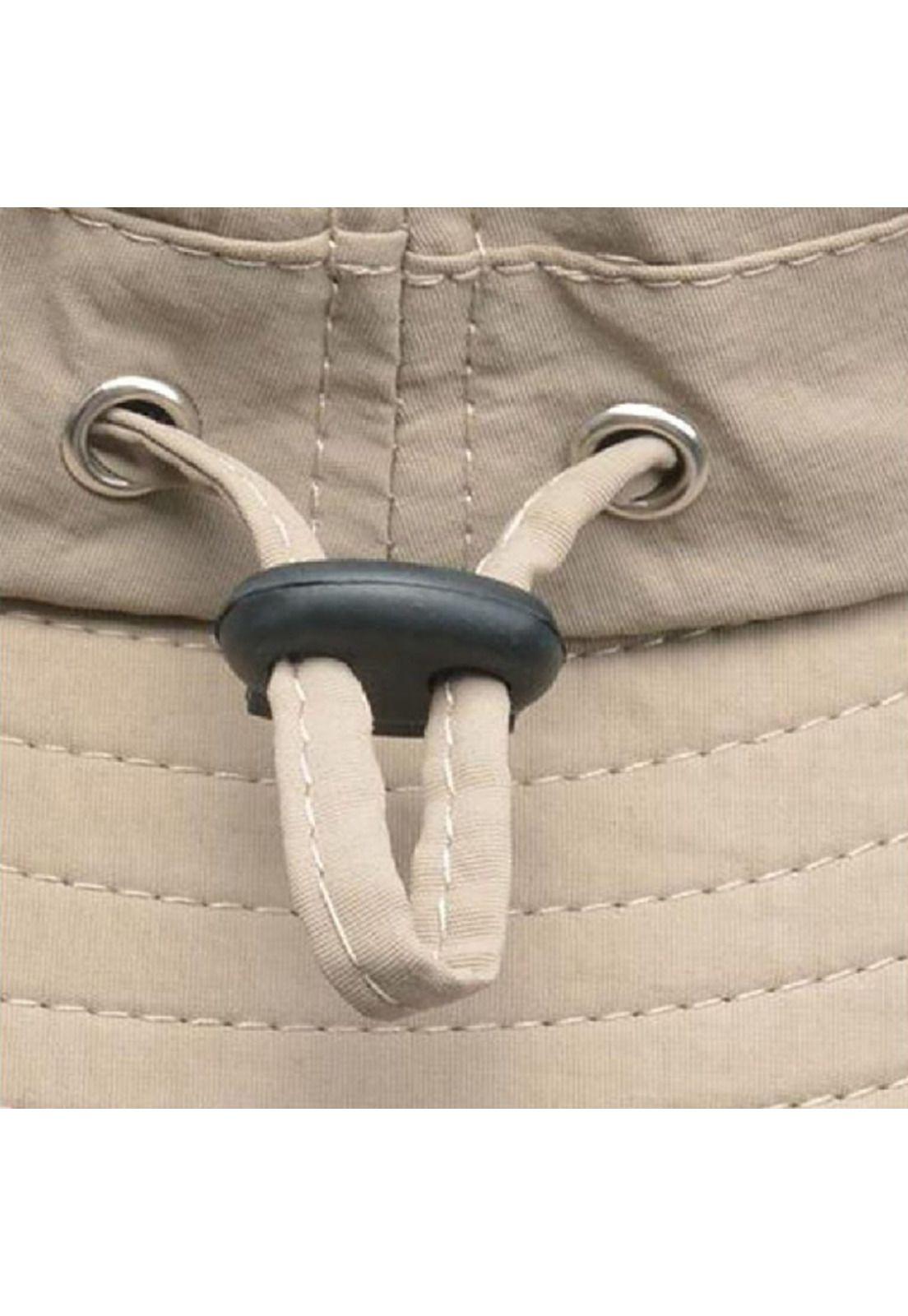 Sombrero Pescador Trekking Cordon Ajustable Impermeable Beige-2