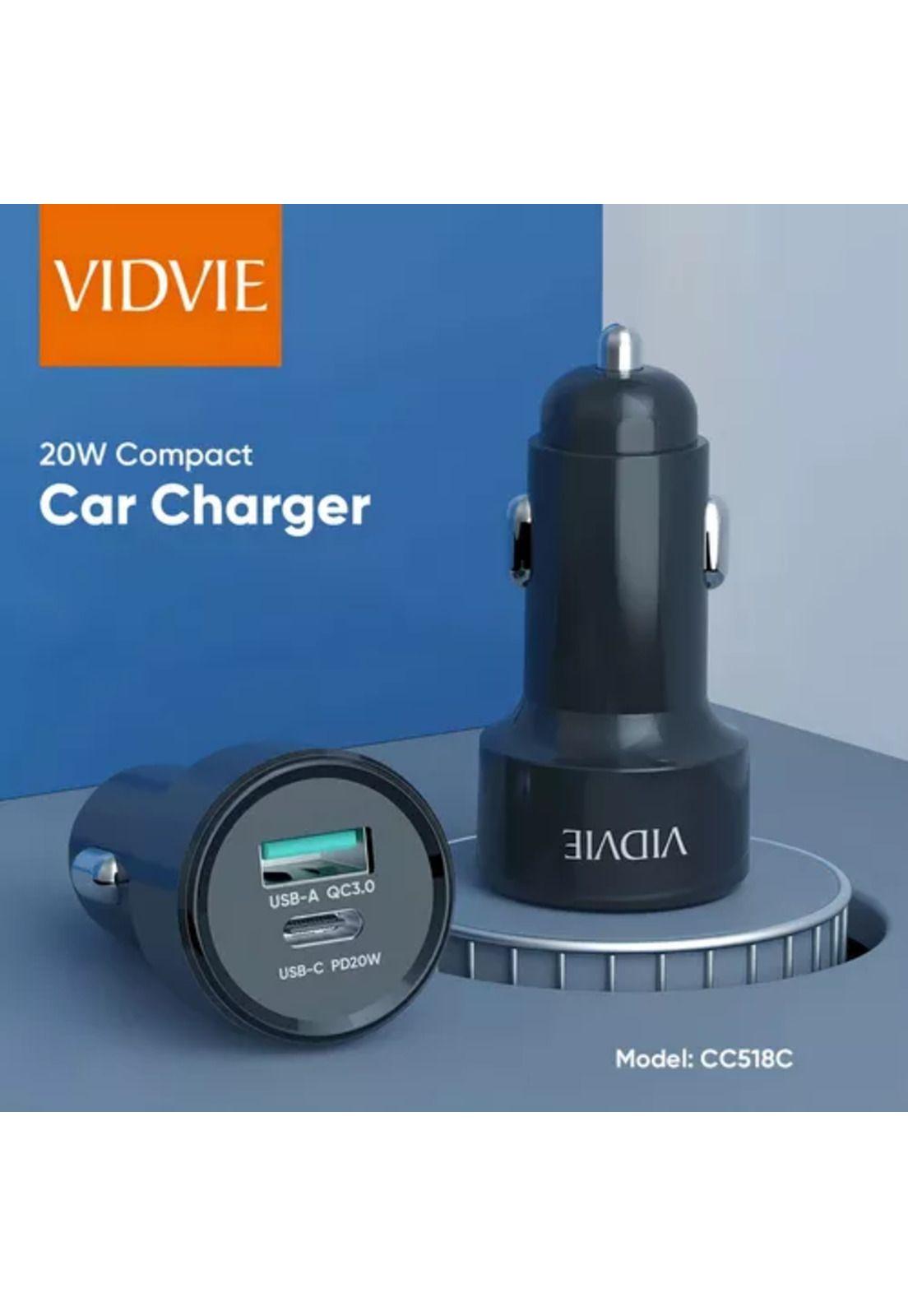 Cargador carro Vidvie PD 20W inteligente para iPhone negro-4