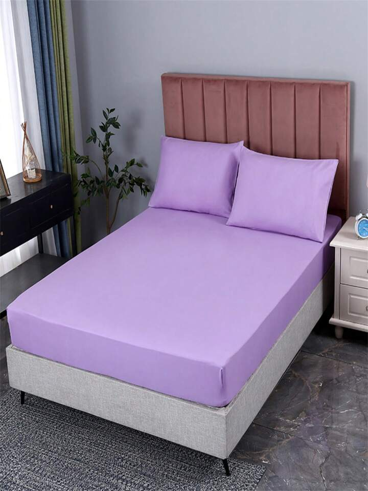 Juego sabana poli algodon 200 hilos 1.5 plaza varios colores-0