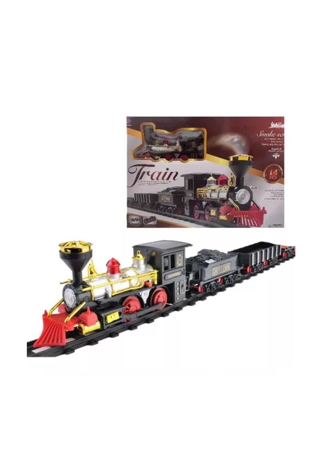 Juguete auto tren de navidad eléctrico 14 pcs para niños multicolor-1
