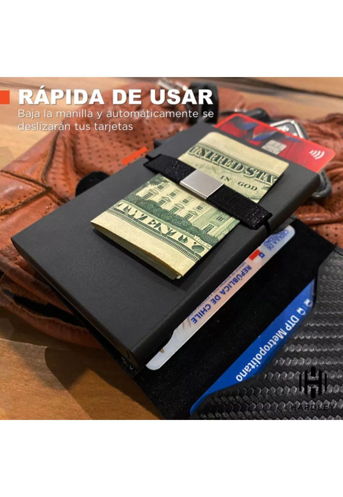 Billetera para Hombre Hardley con Tarjetero Pop-up y Bloqueo RFID Color Bond Negro-4