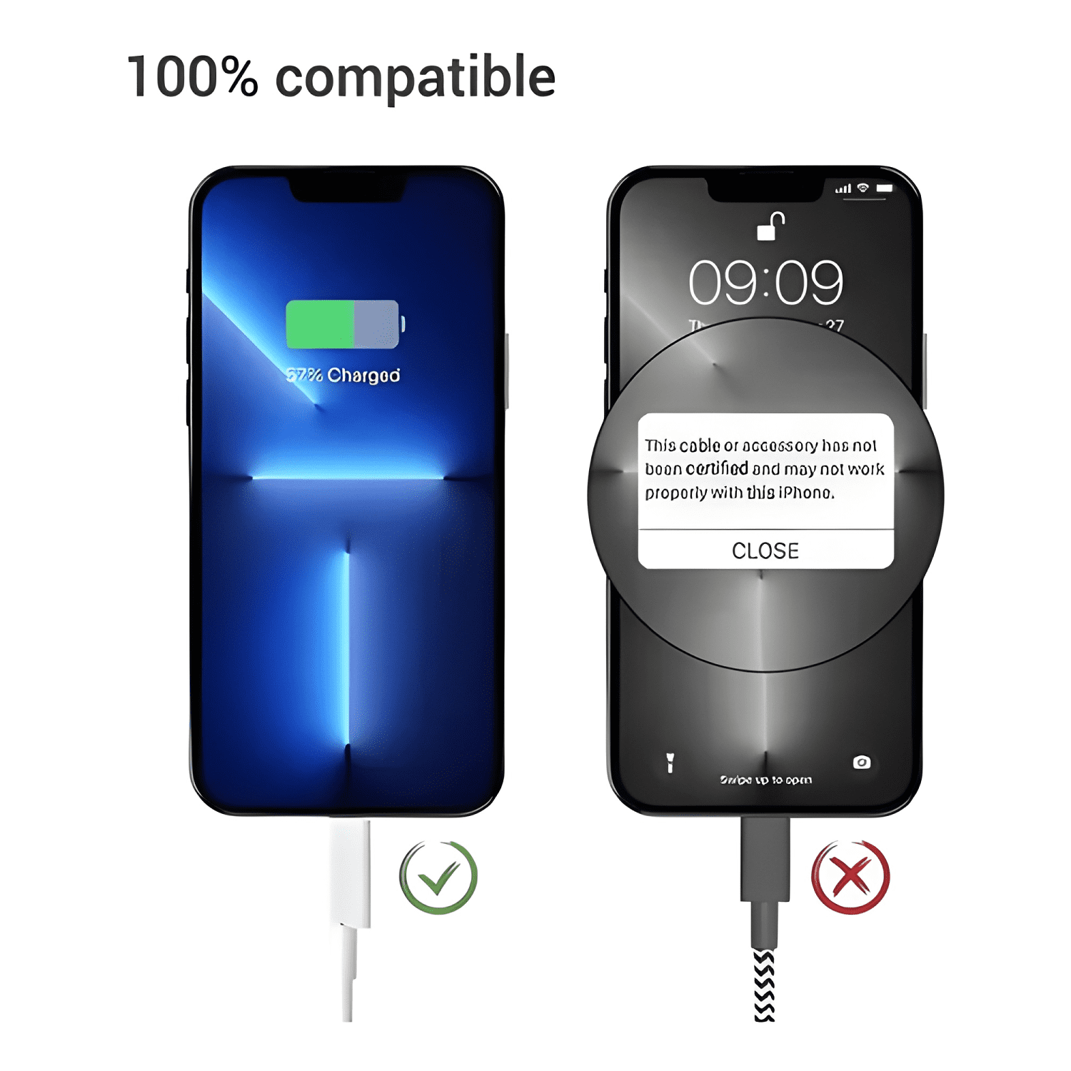 Cable USB para iphone (todos los modelos) 1mt-3