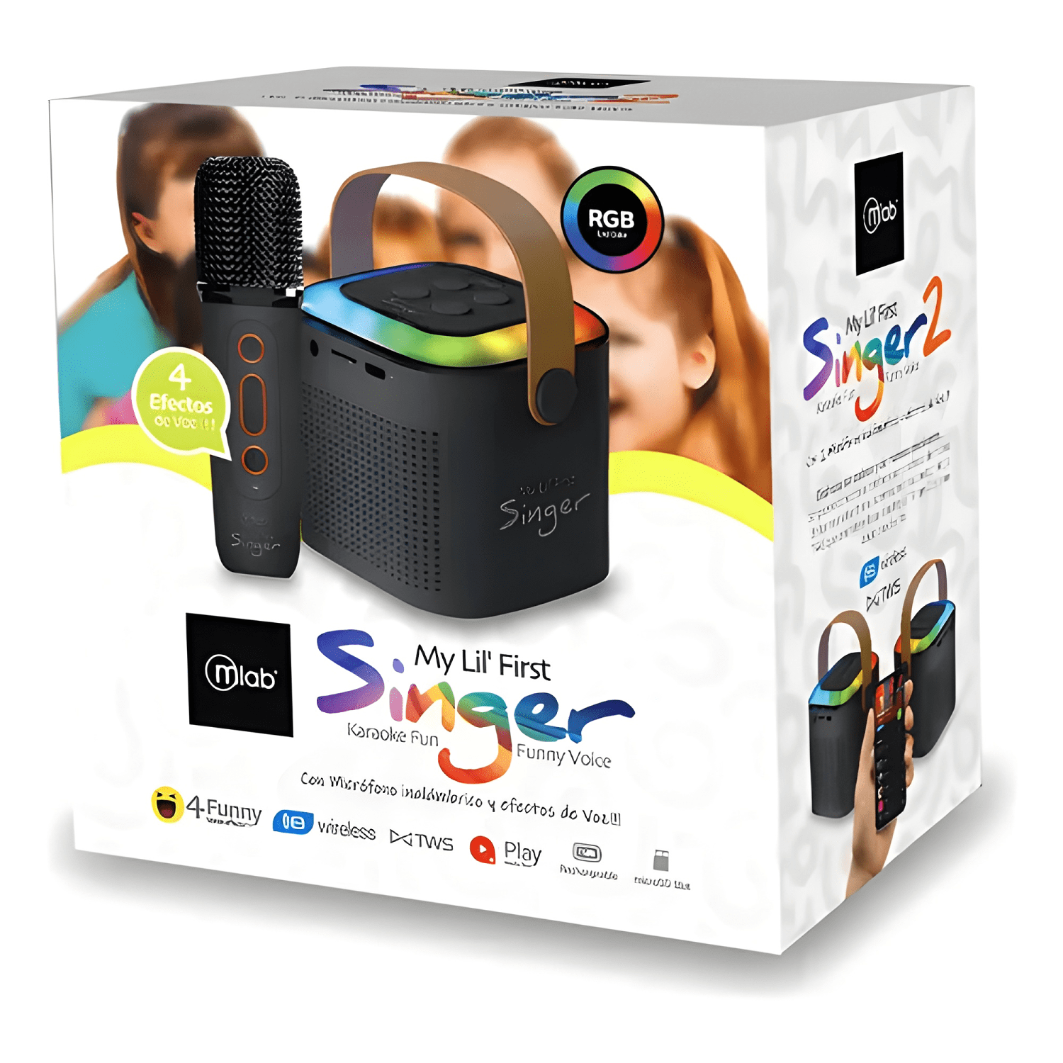 Parlantes karaoke my lil first singer luz rgb Gris oscuro-2