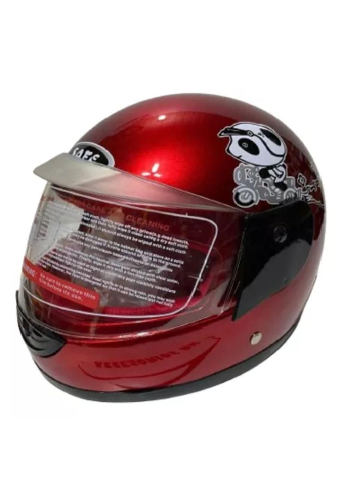 Casco de moto para niños de 3 a 12 años, color rojo-0