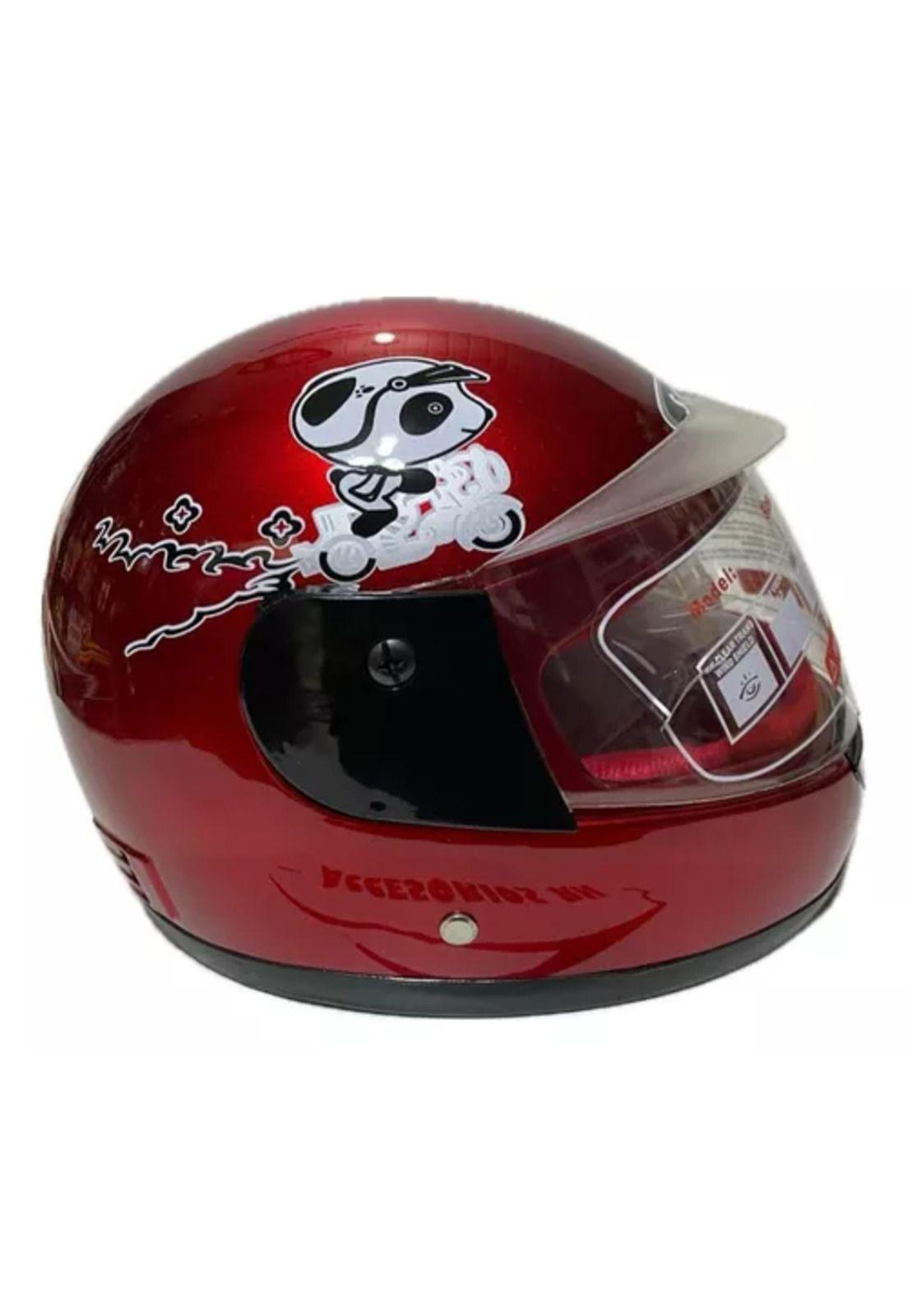 Casco de moto para niños de 3 a 12 años, color rojo-1