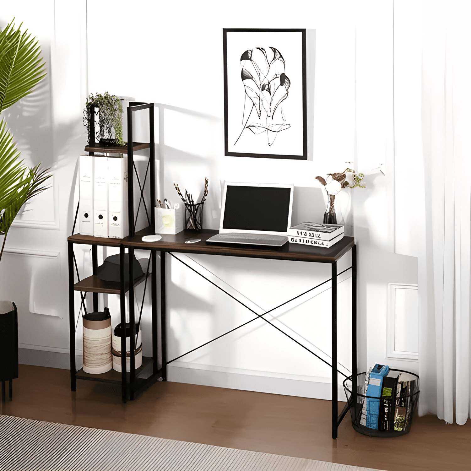 Escritorio estilo industrial relan desk 4 estantería-0