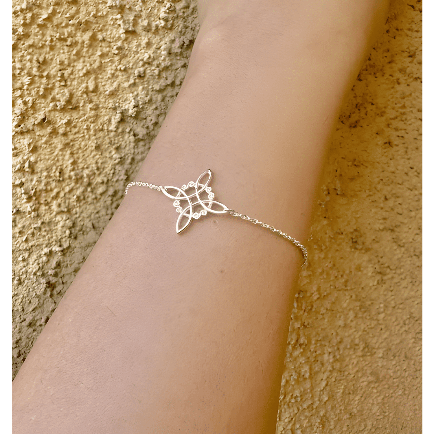 Pulsera nudo de brujas amuleto proteccion plata fina italia-2