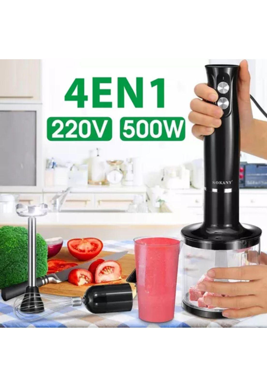 Batidora de inmersión manual potente 500W negro-5