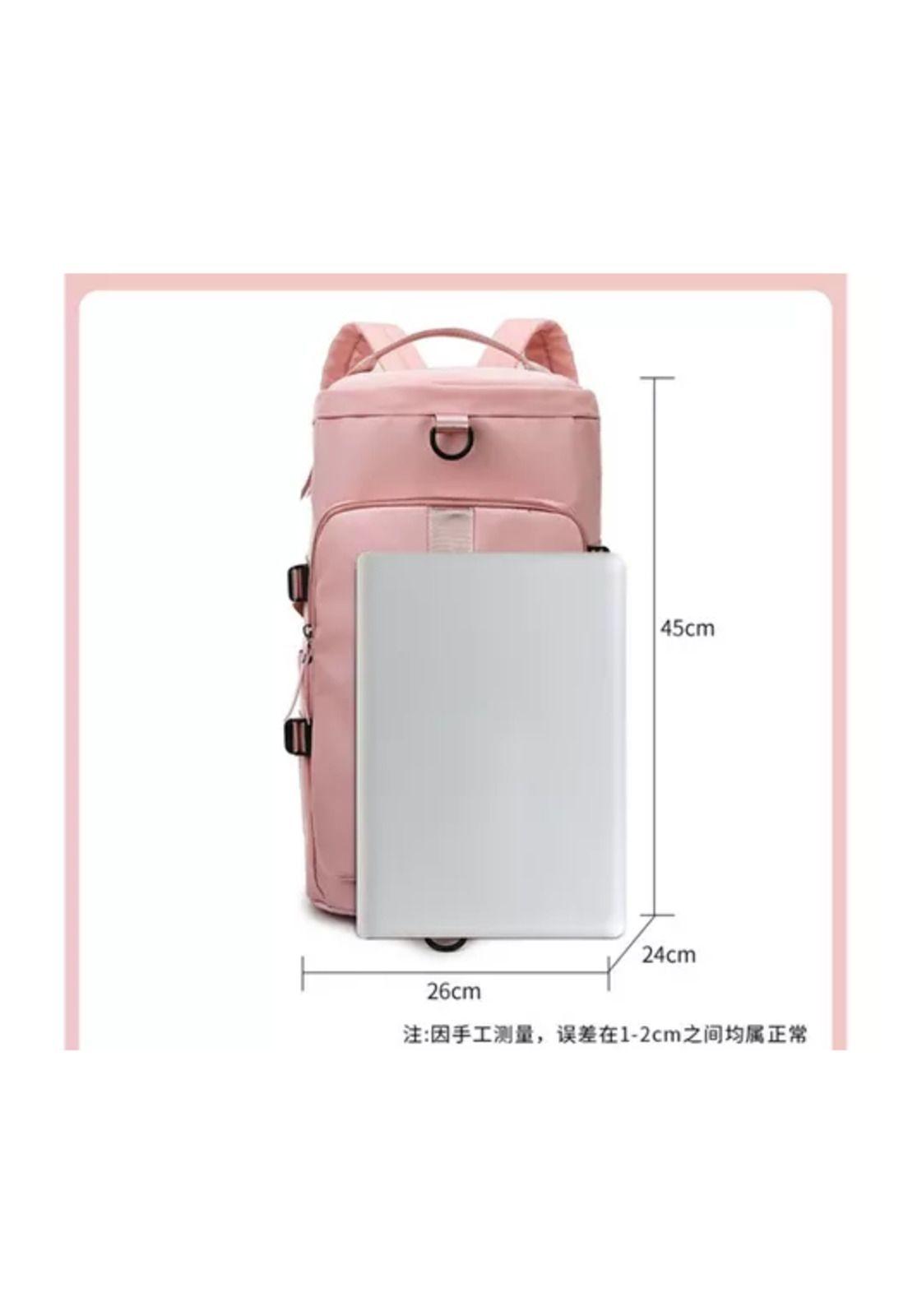 Bolso de viaje impermeable, mochila multiusos, hombro, gimnasio, color rosado-3