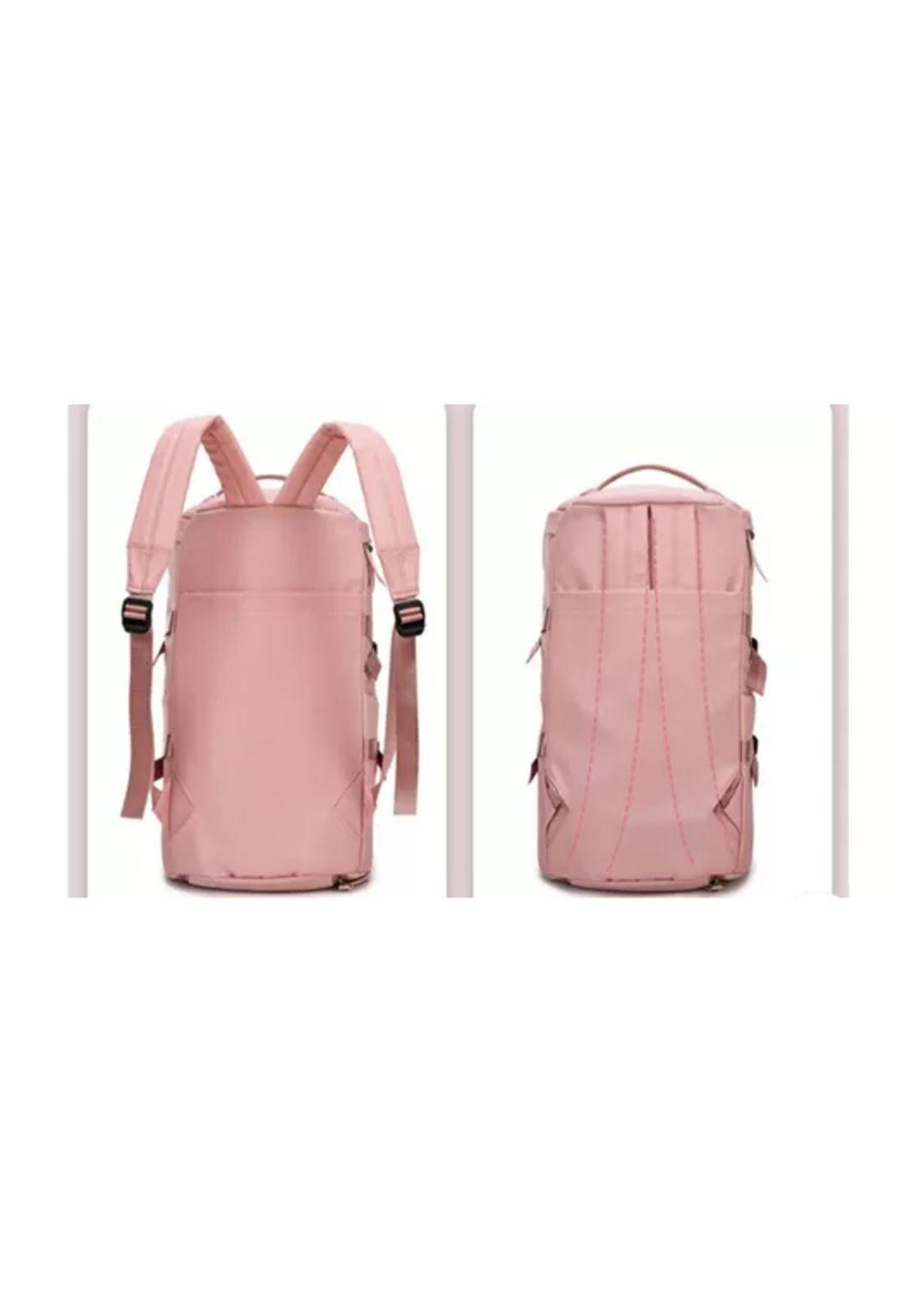 Bolso de viaje impermeable, mochila multiusos, hombro, gimnasio, color rosado-4