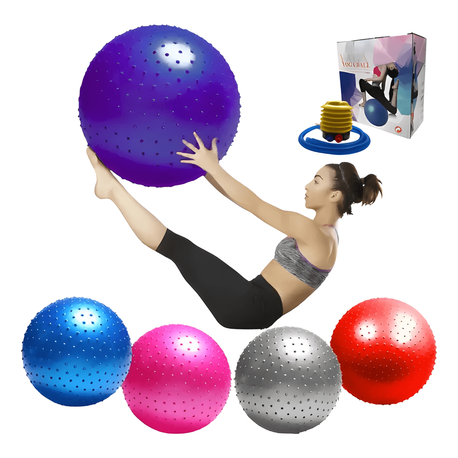 Balón de yoga o pelota 85 cm línea sport + inflador-3