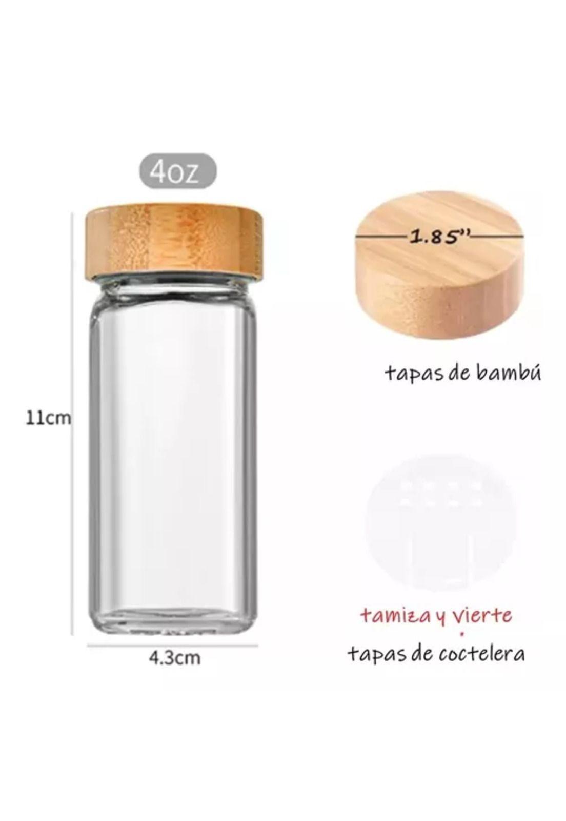 24 frascos de especias con tapa de bambú, tarros de condimentos-5