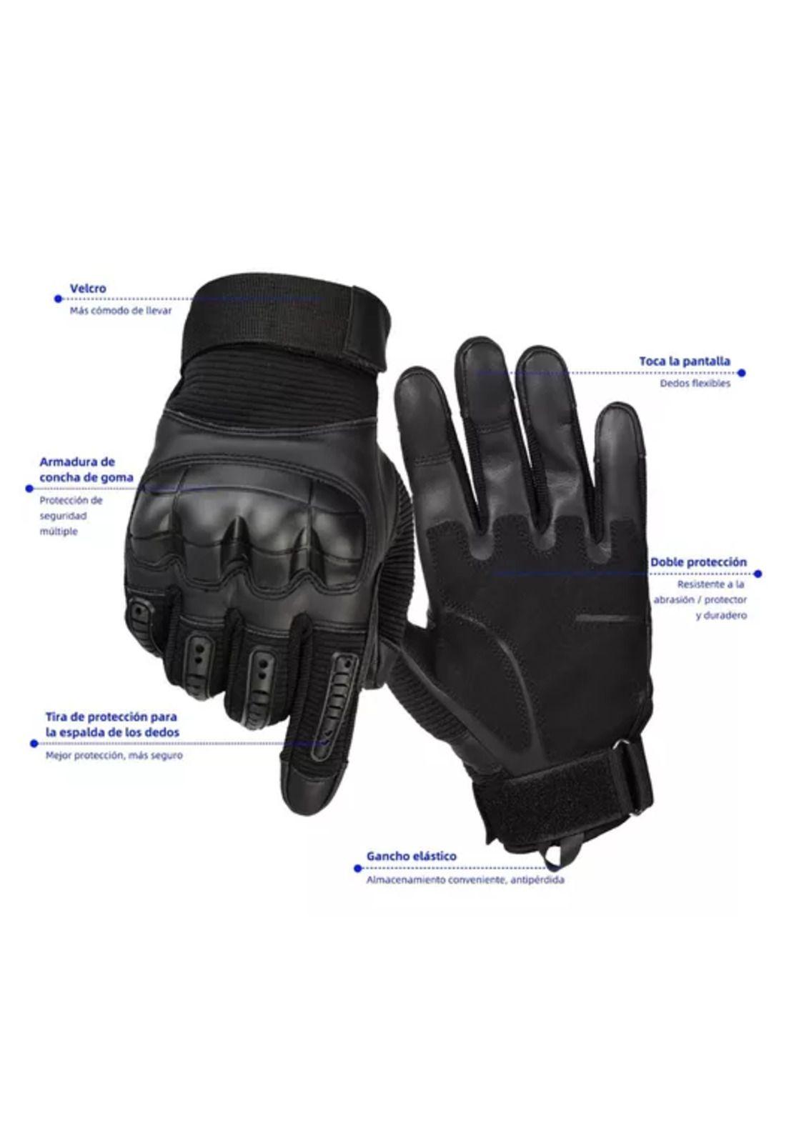 Guantes de cuero con pantalla táctil para motocicleta, talla M-1