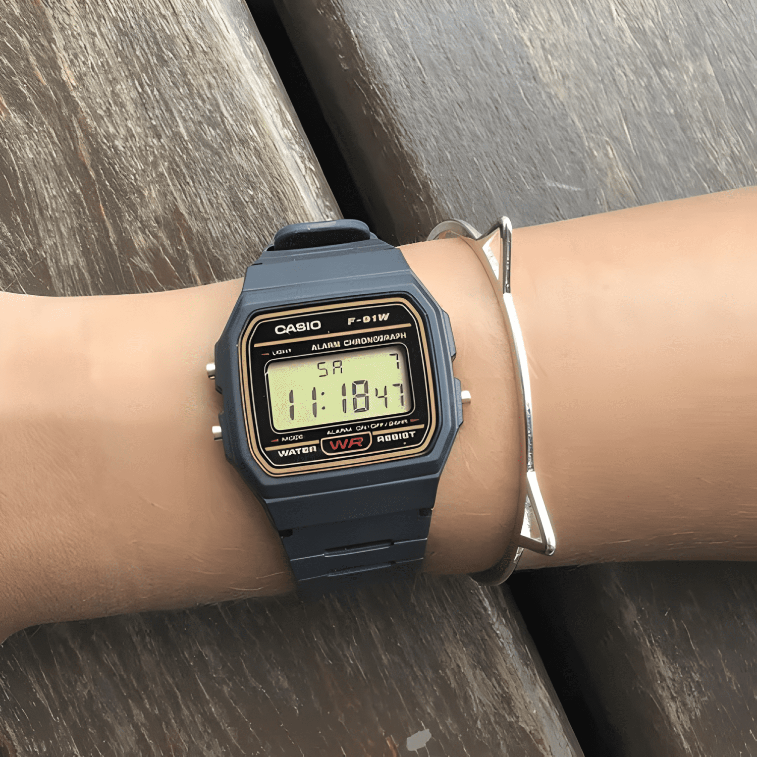 Reloj casio unisex vintage f-91wg digital Dorado #3-2