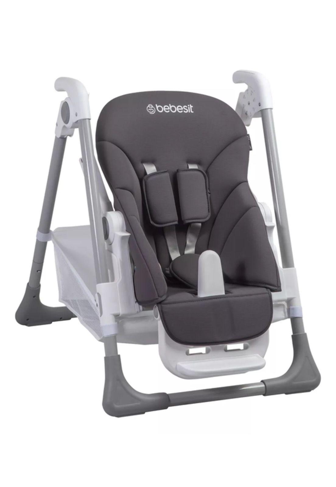 Silla de Comer Bebé Plegable Bebesit Snack con Diseños Gris-2