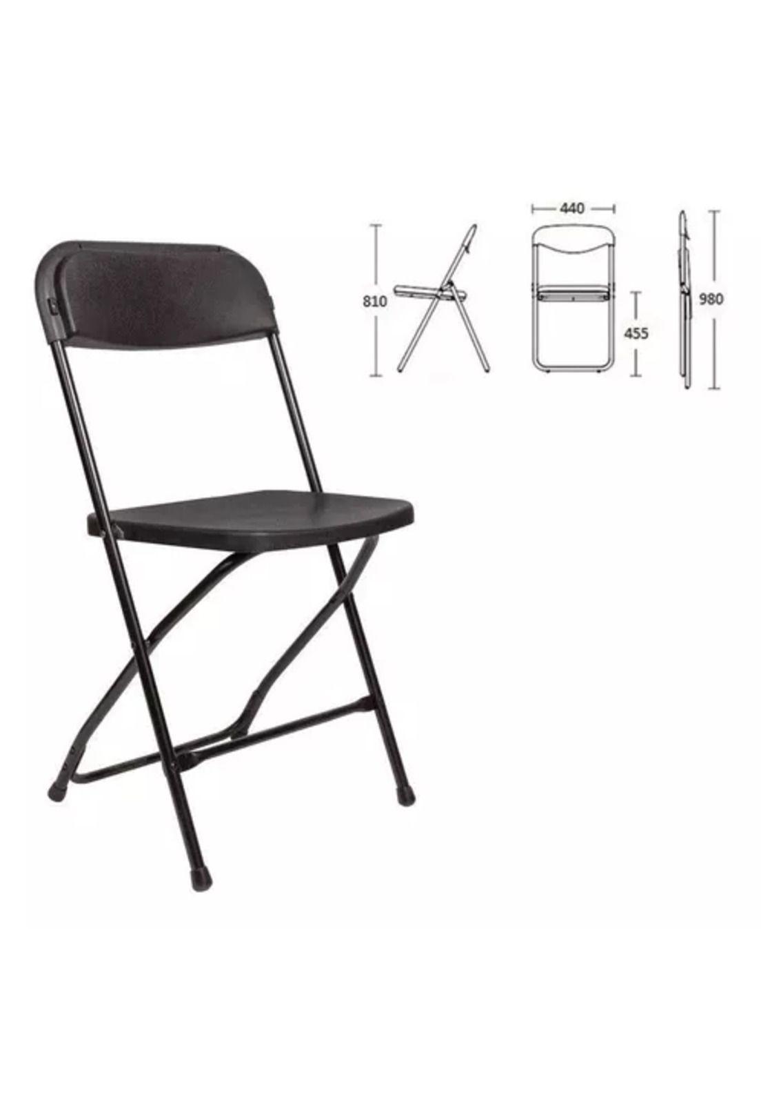 Pack de 5 sillas plegables para oficina y hogar color negro-2