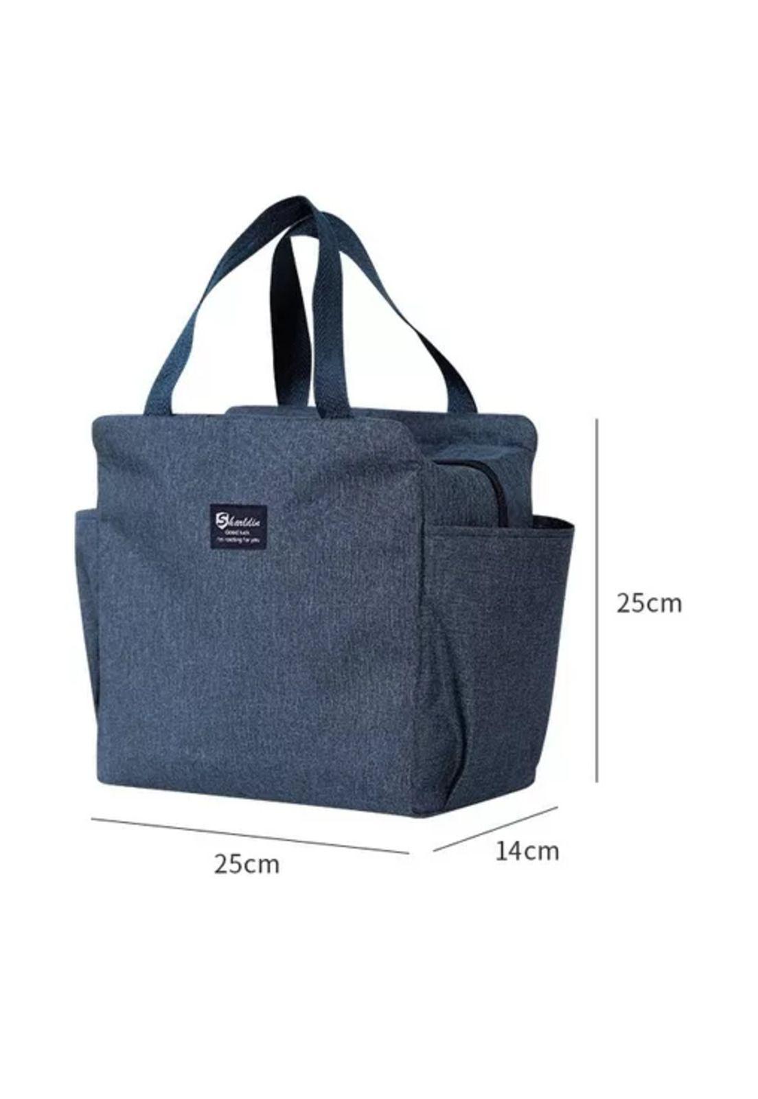 Lonchera térmica portátil para almuerzo 25x25 cm color gris-3