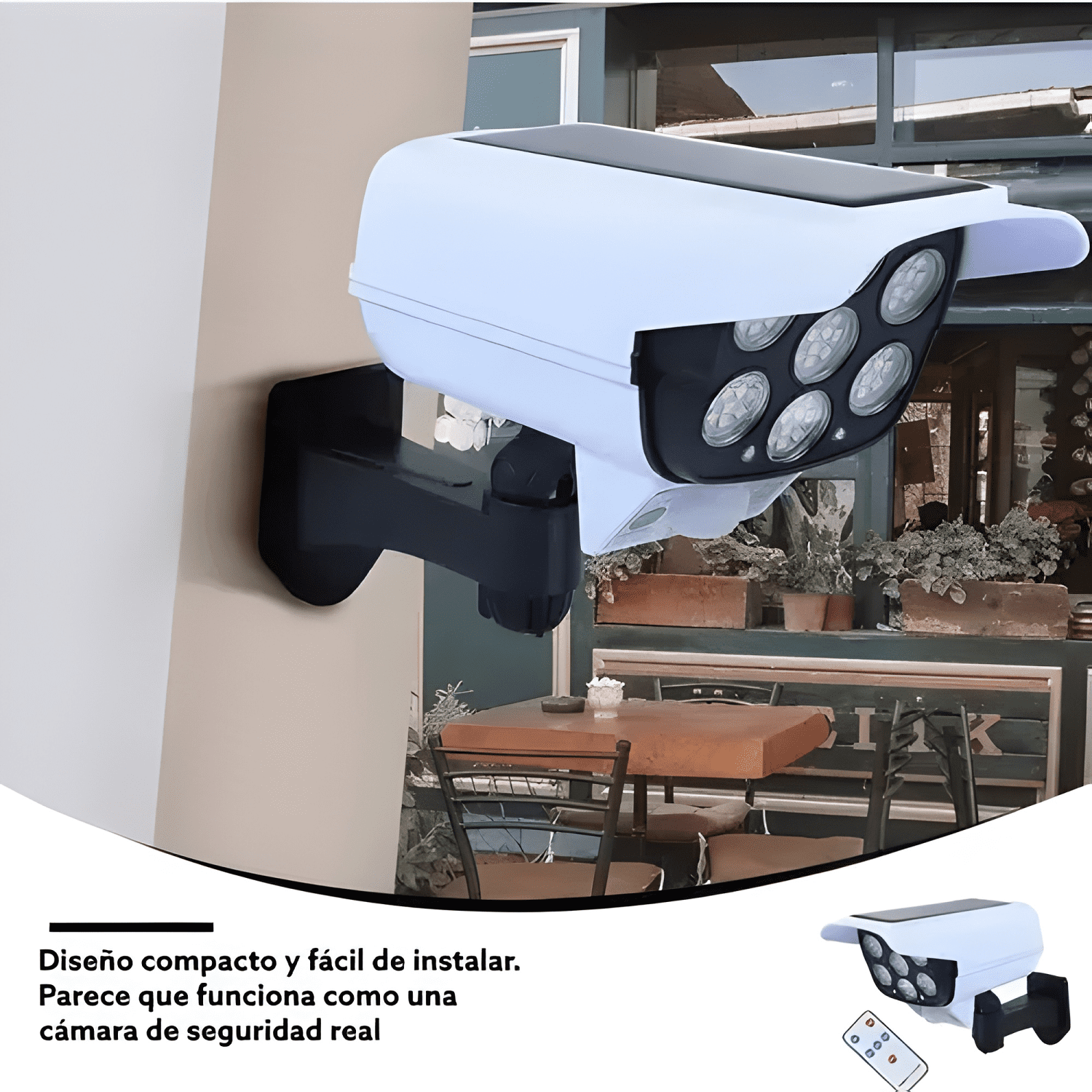 Pack X2 Camara Seguridad Solar Falsa Sensor Movimientos Foco-3
