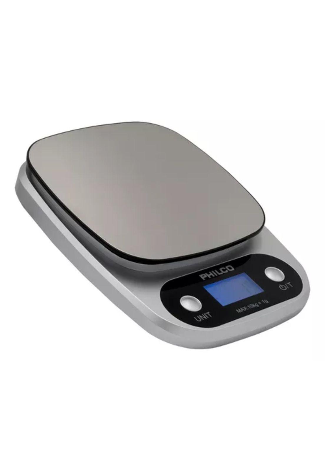 Balanza digital Philco KS491, 10 kg, para cocina, color plateado-2