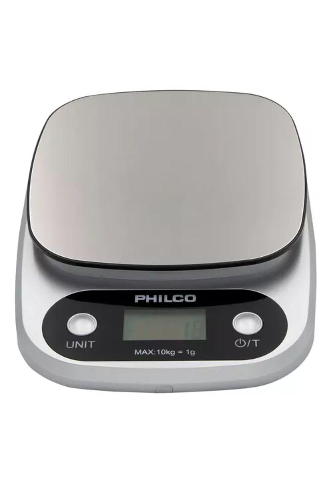Balanza digital Philco KS491, 10 kg, para cocina, color plateado-3