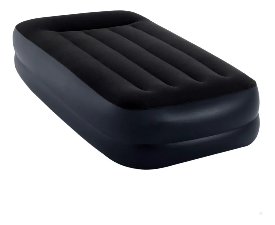 Colchón Inflable Intex Twin 1 Pza. Dura-beam Con Inf. Eléct. Azul Marino-0