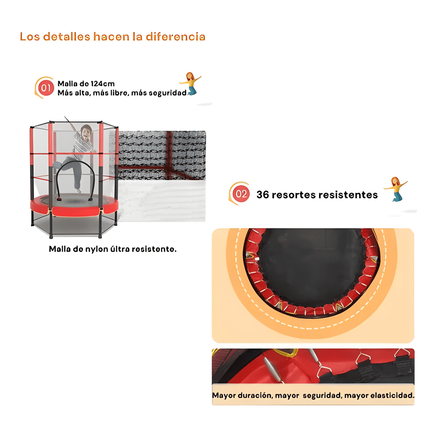 Cama elástica de diseño alto Ifree 140 cm-4