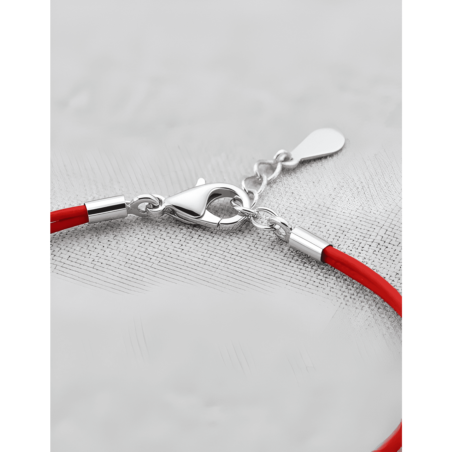 Pulsera mano de fatima plata 925 hilo protección mujer Rojo-3