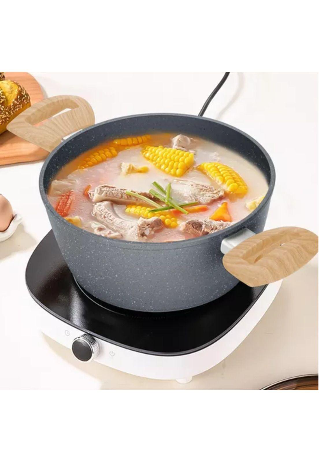 Batería de cocina de 10 piezas, antiadherente, acabado granito, menaje-4