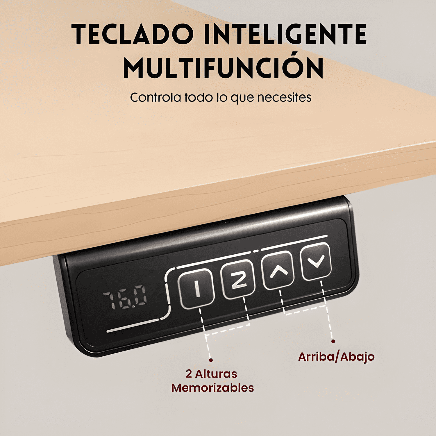 Escritorio eléctrico ajustable con memoria altura 73-118 cm-4
