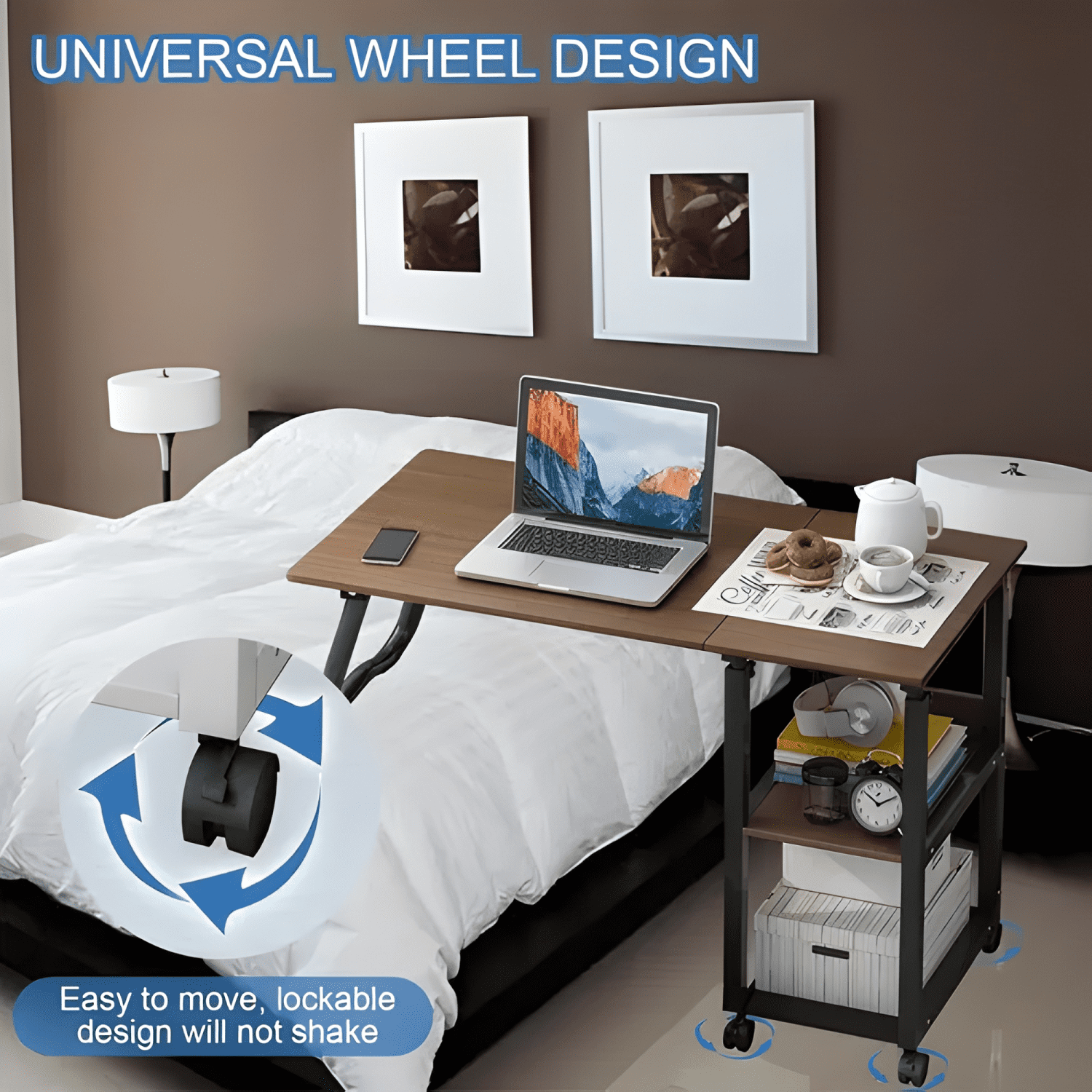 Mesa Auxiliar Plegable Retractil Sala Sofa Y Cama Laptop-3