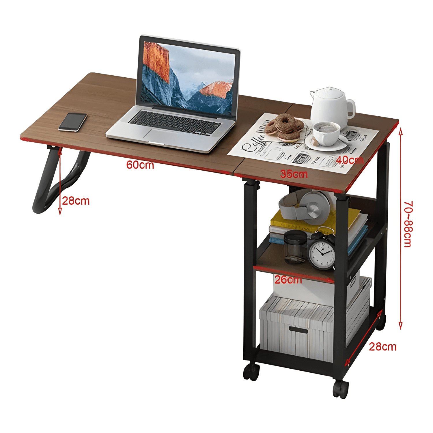 Mesa Auxiliar Plegable Retractil Sala Sofa Y Cama Laptop-4