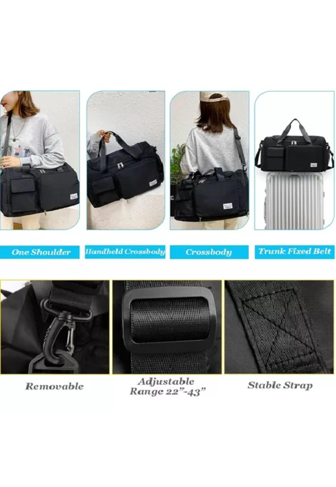 Bolso de viaje deportivo, 35 L, color negro-5