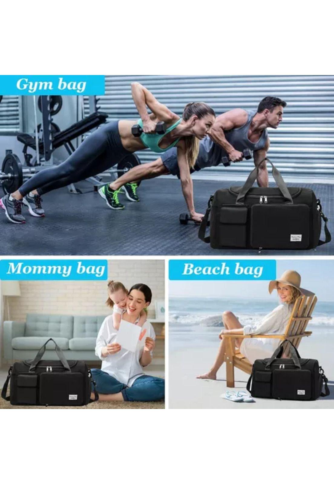Bolso de viaje deportivo, 35 L, color negro-6