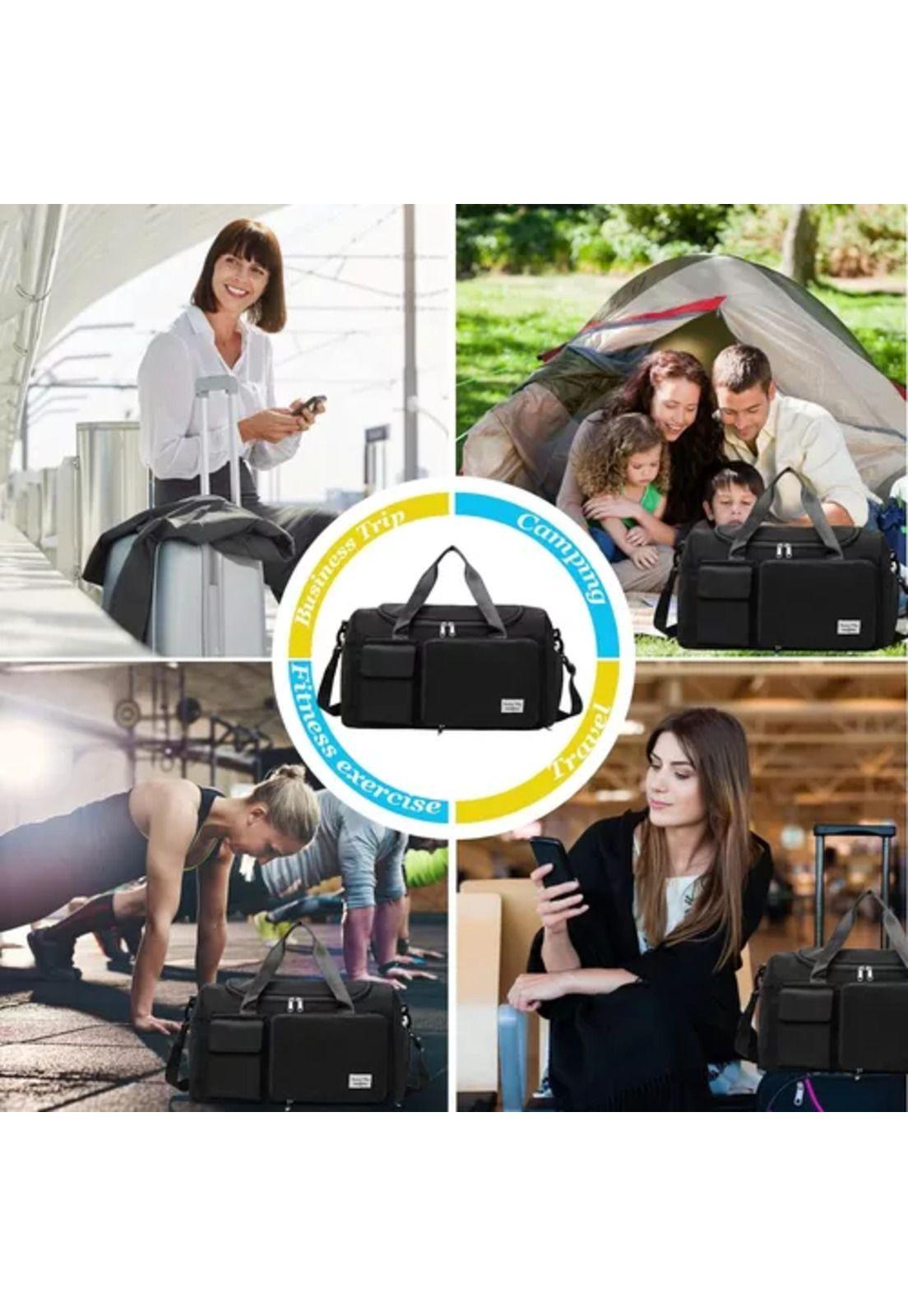 Bolso de viaje deportivo, 35 L, color negro-7