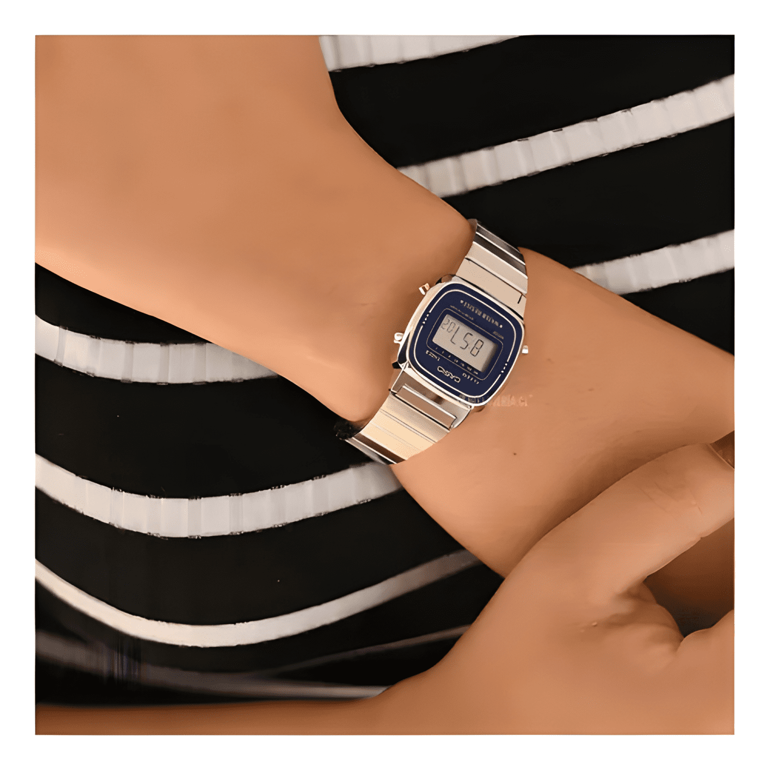 Reloj casio dama vintage la670wa-2d correa bisel Azul-1