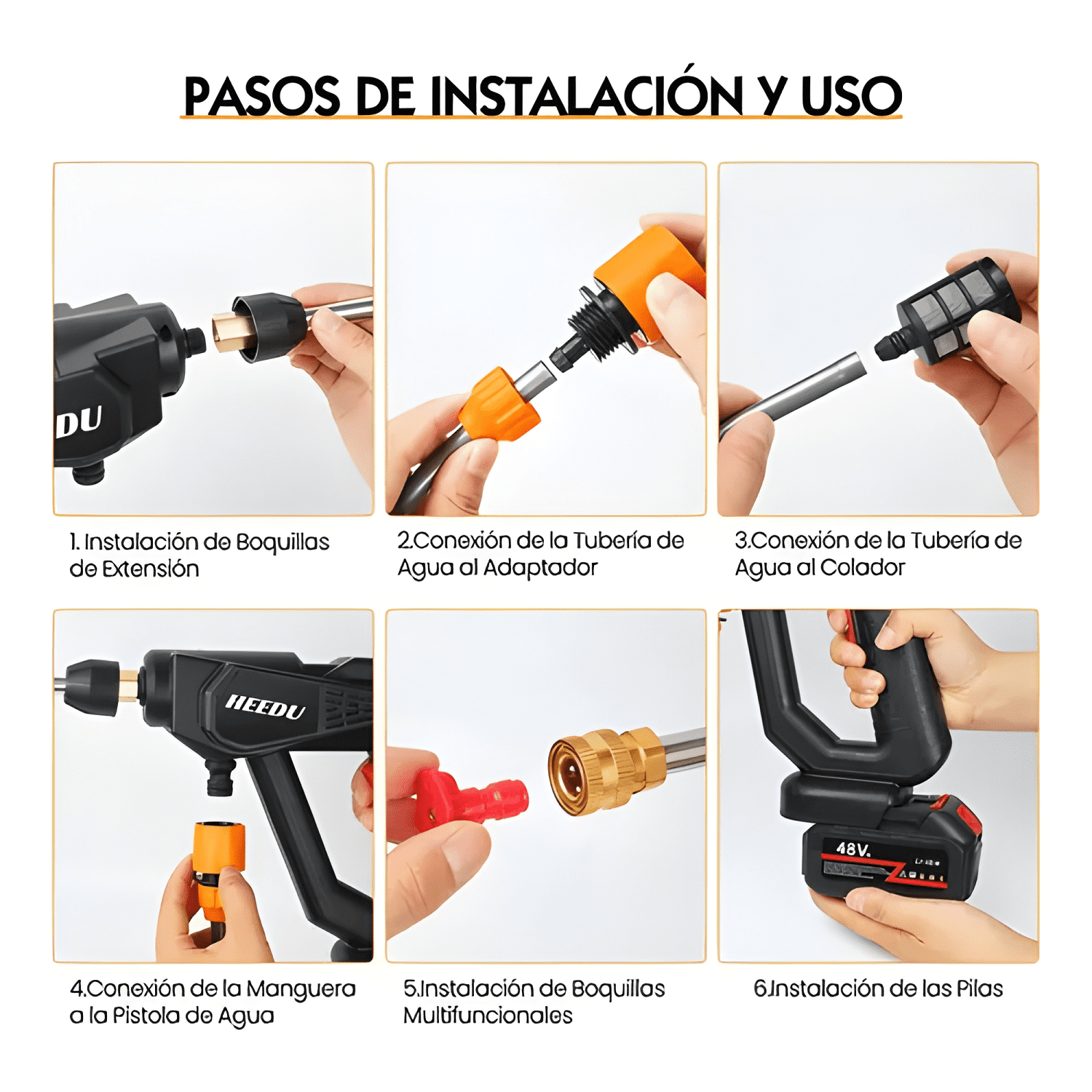 Hidrolavadora 48v Inalámbrica Para Lavado De Autos-4