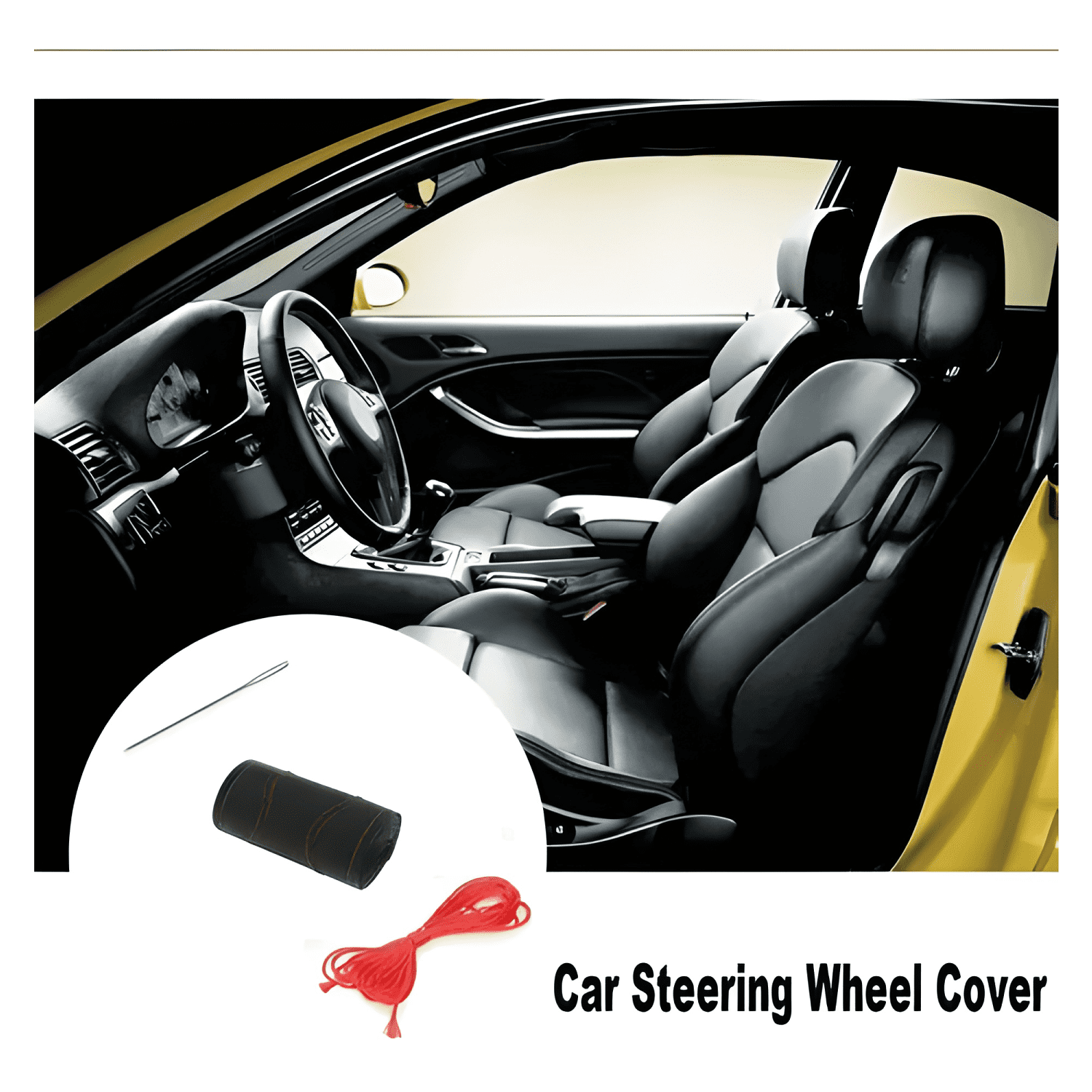 Funda para Volante Agujero Completo para Coser a Mano Azul-2