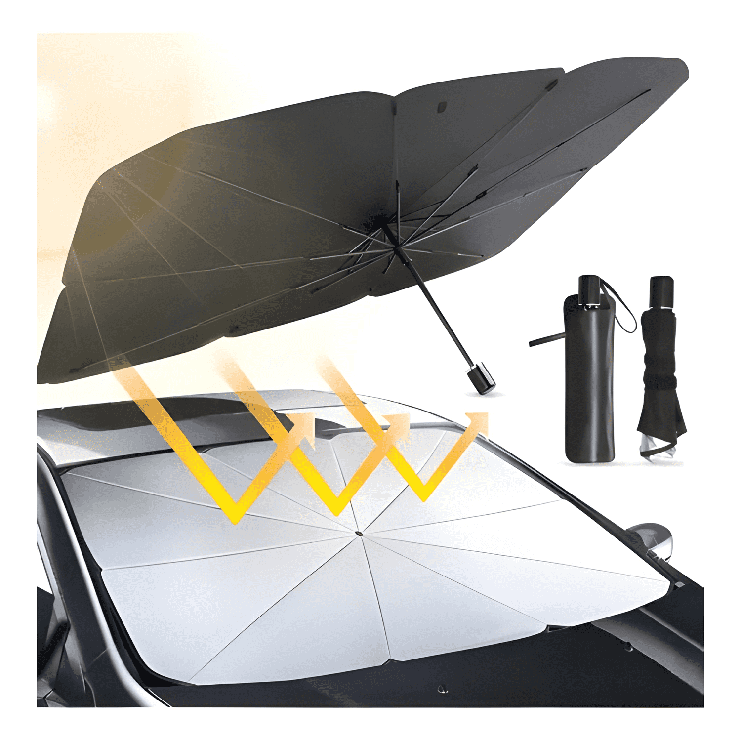 Quitasol Parasol Parabrisas Auto Tipo Sombrilla Cubre Sol II-2