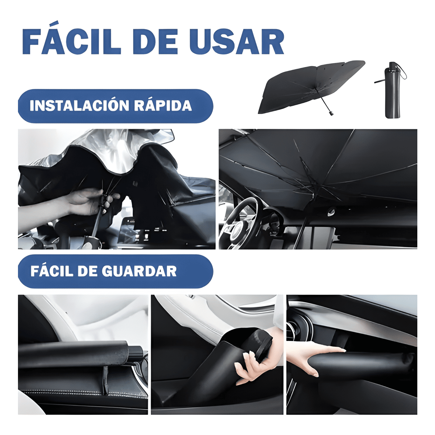 Quitasol Parasol Parabrisas Auto Tipo Sombrilla Cubre Sol II-3