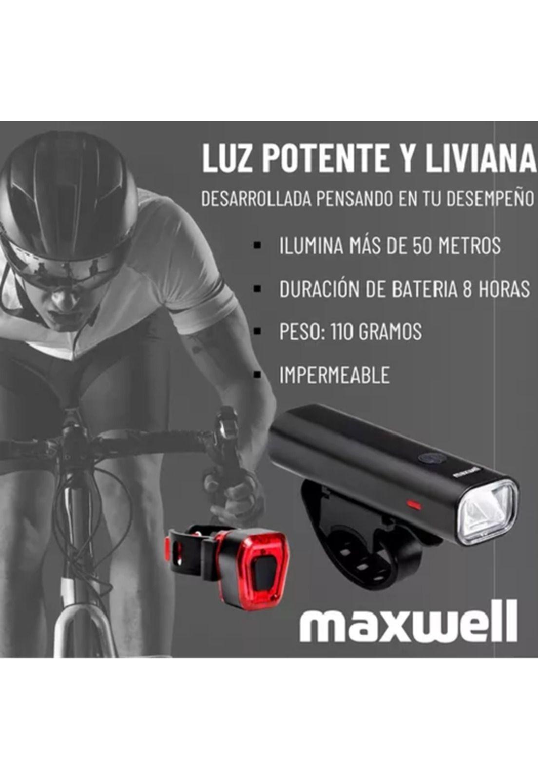 Luz bicicleta set delantera trasera usb impermeable aluminio negro-3