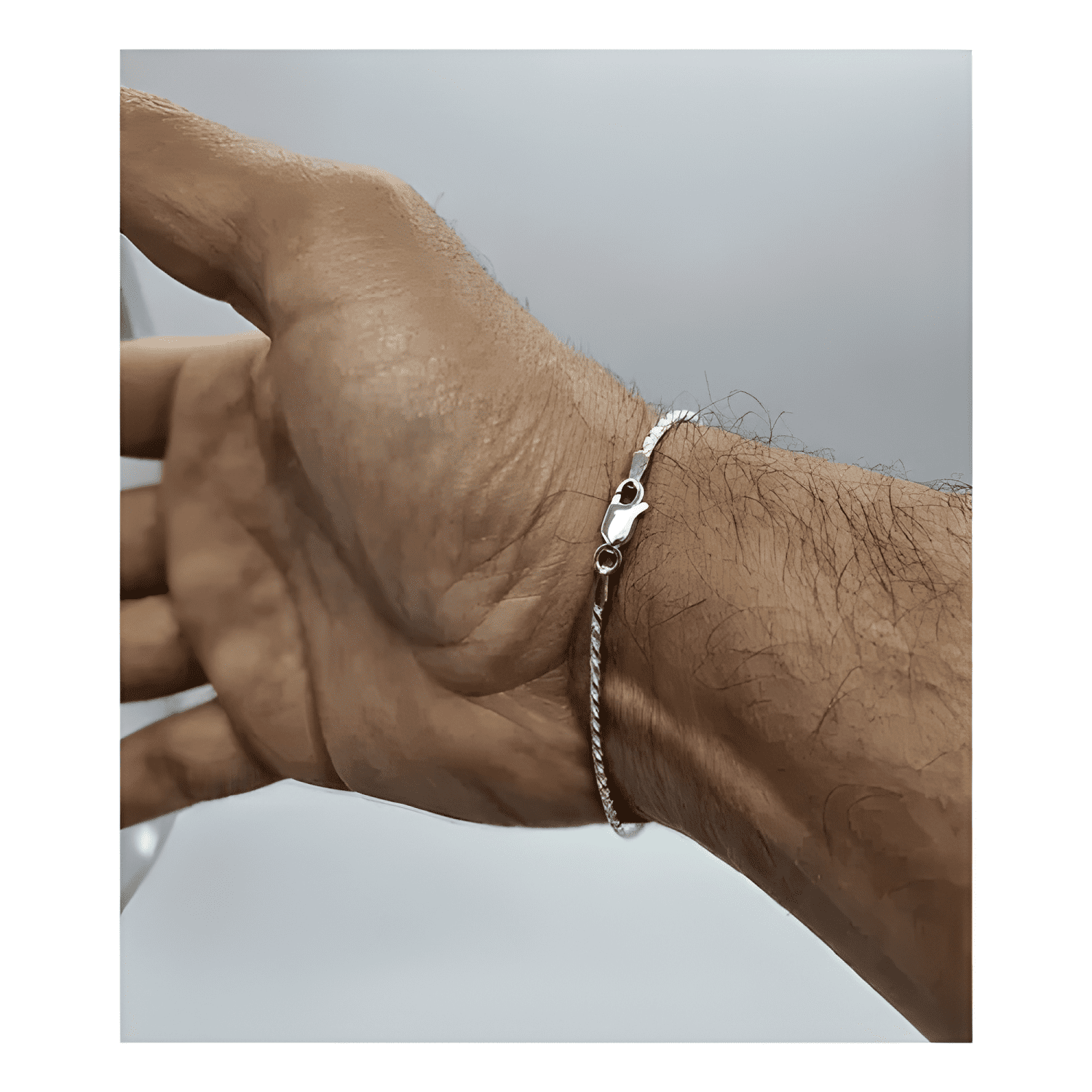 Pulsera plata turbillon hombre italiana 925-2