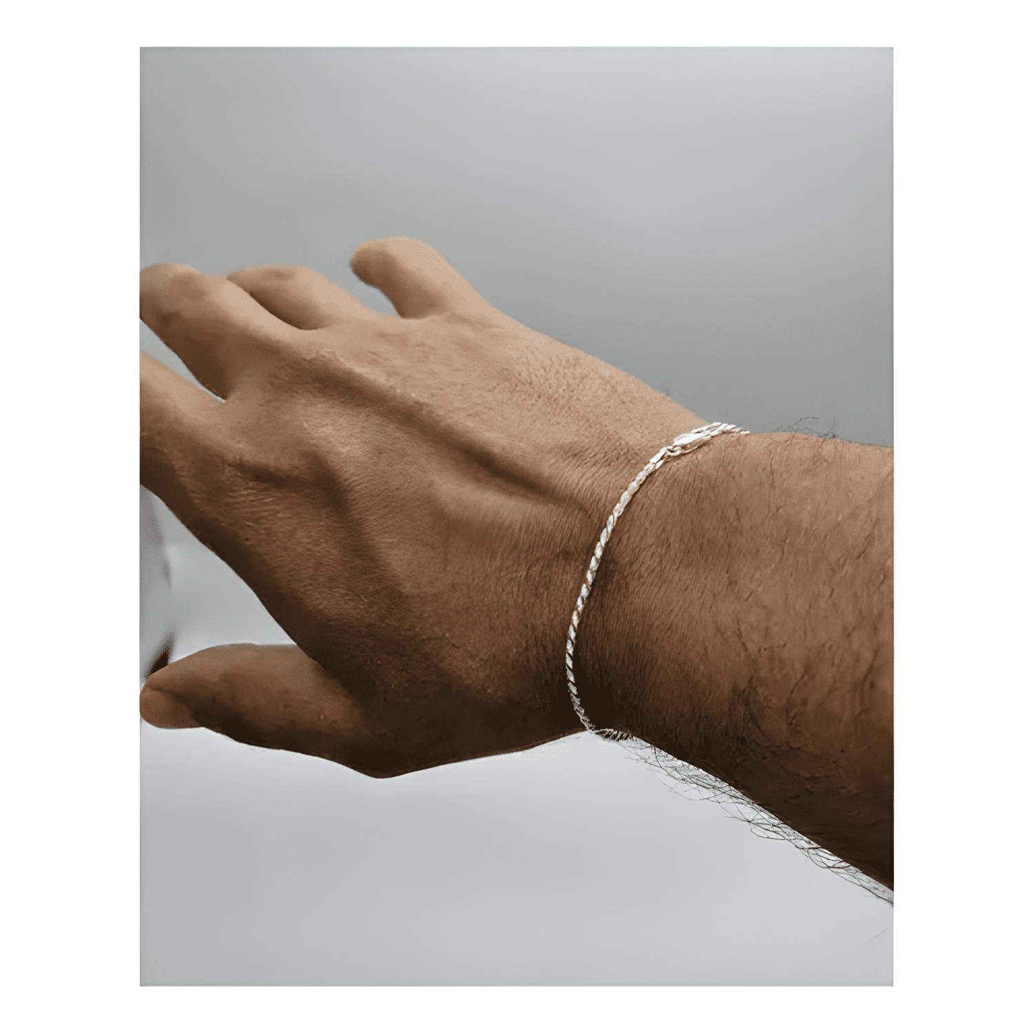 Pulsera plata turbillon hombre italiana 925-3