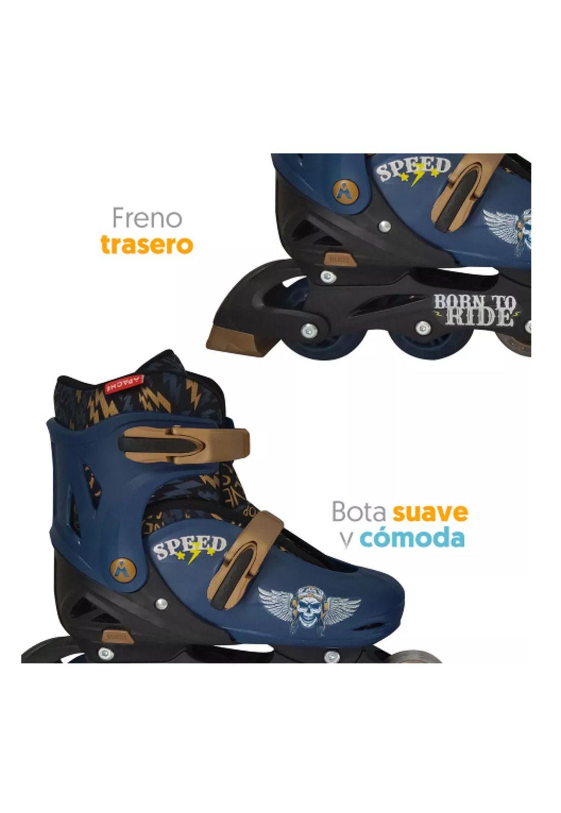 Patines en línea con luces ajustables T 34-37, azul-2